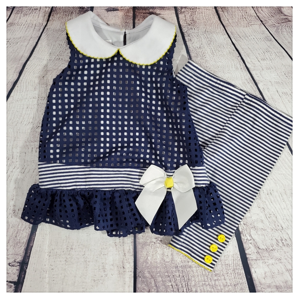 Bonnie Baby Nautical Themed Toddler Girl Dress Set